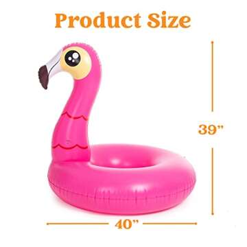 JOYIN 2-Pack Flamingo Unicorn Pool Float - Fun Beach Floaties, Inflatable Swimming Pool Tubes Party Toys, Lake Beach Floaty Swim Rings Summer Pool Raft Lounger for Adults & Kids