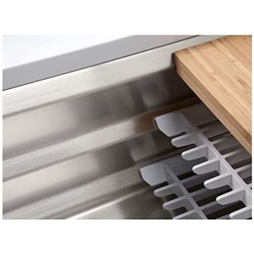 Kohler Prolific 29 inch Workstation Stainless Steel Single Bowl Kitchen Sink with included Accessories, 10 inches deep, 18 gauge, Undermount installation K-23651-NA