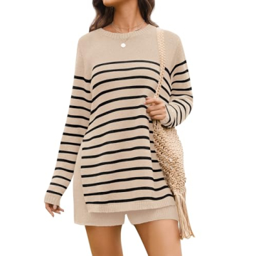 Shop NENONA Women's Cozy Striped Summer Sweater Set