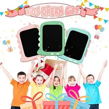 TEKFUN Toddler Toys - Unicorn LCD Writing Tablet 8.5'' Doodle Board | 3+ Year Old Kids Birthday Valentine Gifts | Travel Drawing Pad Learning Toys Age 3 4 5 6 7 Little Kids (Pink)
