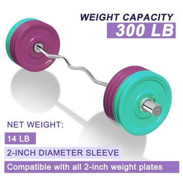 Olympic Barbell Curl Bar EZ Bar 4/5/6/7 FT Barbell Bar 300/400/500/600 Weight Capacity Strength Training Bar for Home Gym