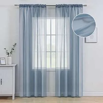 MIULEE Velvet Pillow Covers and Sheer Curtains Set