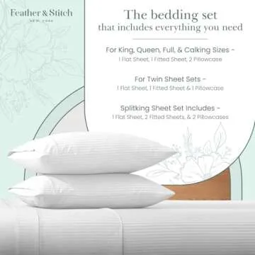 Feather & Stitch 500 TC King Size Bed Sheet Set - Luxurious Comfort