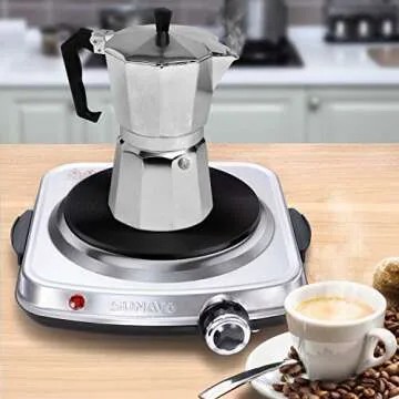 SUNAVO 1500W Portable Hot Plate for Cooking - 6 Power Levels