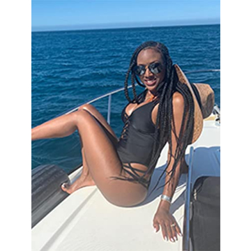 LAGSHIAN Women's Stylish One Piece Lace Up Swimsuit