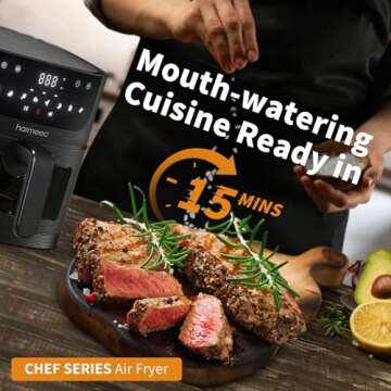 HAIMEEC Air Fryer 8-in-1 with 6.3 Qt Spacious Capacity
