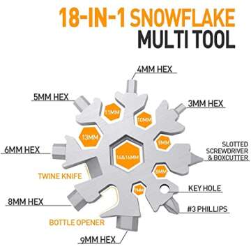Gifts for Men, 18-in-1 Snowflake Multitool, Unique Mens Gifts for Dad Him Husband Grandpa, Dad Gifts...