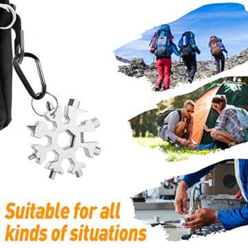 Gifts for Men, 18-in-1 Snowflake Multitool, Unique Mens Gifts for Dad Him Husband Grandpa, Dad Gifts for Men Who Have Everything, Birthday Gifts for Men, Cool Gadgets Tools for Men