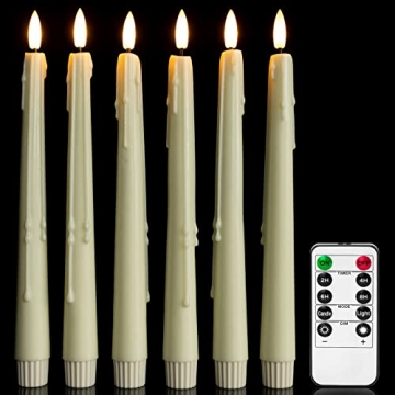 Yongmao Real Wax Flameless Taper Candles with Remote