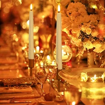 Yongmao Real Wax Flameless Taper Candles with Remote