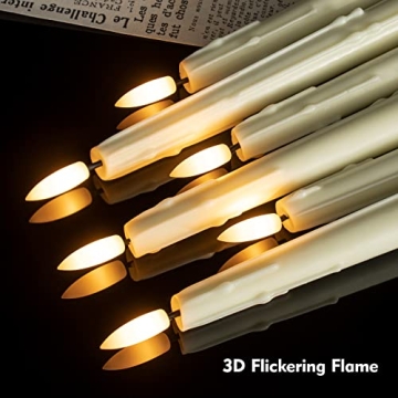 Yongmao Real Wax Flameless Taper Candles with Remote