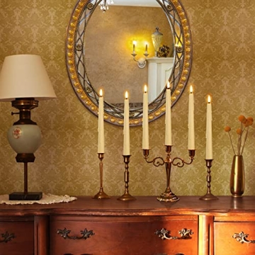 Yongmao Real Wax Flameless Taper Candles with Remote