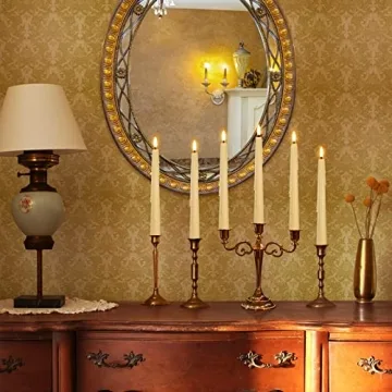 Yongmao Real Wax Flameless Taper Candles with Remote