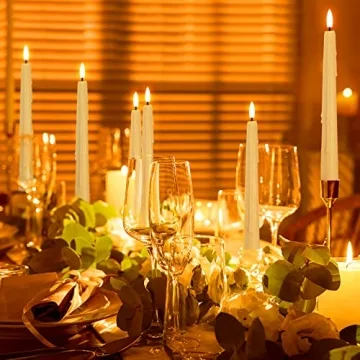 Yongmao Real Wax Flameless Taper Candles with Remote