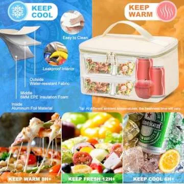 Aijieke Women's 15.6 Inch Laptop Backpack with Cooler Bag