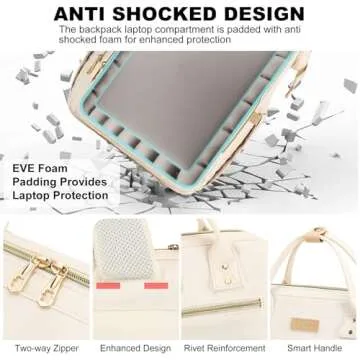 Aijieke Women's 15.6 Inch Laptop Backpack with Cooler Bag