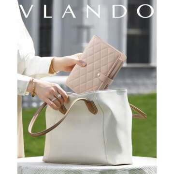 Vlando Travel Jewelry Organizer Case, Valentines Day Gifts,Jewelry Storage Book Ring Binder with Cle...