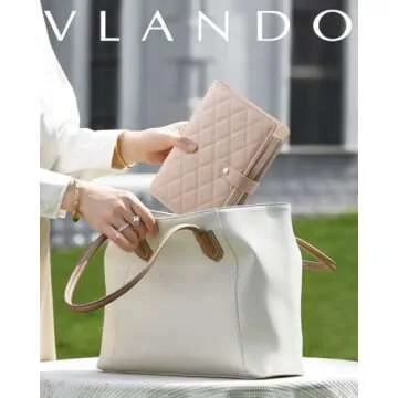 Vlando Travel Jewelry Organizer Case, Valentines Day Gifts,Jewelry Storage Book Ring Binder with Cle...