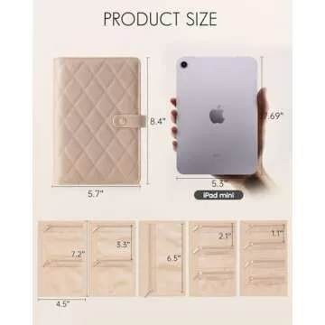 Vlando Travel Jewelry Organizer Case, Valentines Day Gifts,Jewelry Storage Book Ring Binder with Clear Zipper Velvet Pouch Bag for Traveling,Rings,Necklace,Earrings,Bracelets,Brooches-Toffee