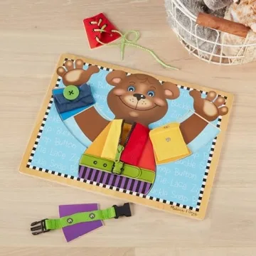 Melissa & Doug Puzzle Board for Kids - Learn Dressing Skills
