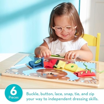 Melissa & Doug Puzzle Board for Kids - Learn Dressing Skills