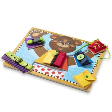 Melissa & Doug Puzzle Board for Kids - Learn Dressing Skills