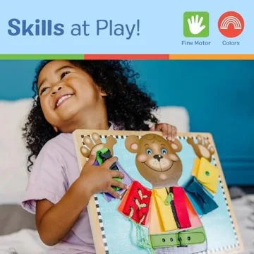 Melissa & Doug Puzzle Board for Kids - Learn Dressing Skills