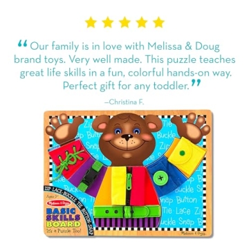 Melissa & Doug Puzzle Board for Kids - Learn Dressing Skills