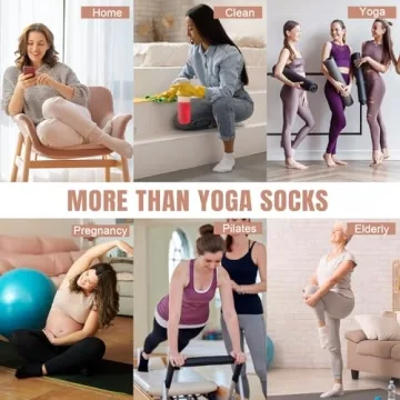 Toes Home Pilates Gripper Socks for Women for Non-Slip Workouts