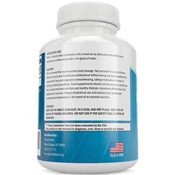 Purely Holistic L-Theanine 200mg - 180 Vegan Capsules, Non-GMO, Double Strength