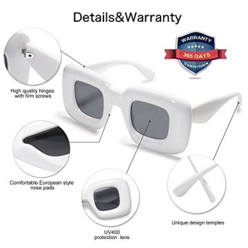 VANLINKER Trendy Chunky Retro Square Sunglasses for Stylish Fun