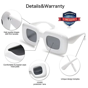 VANLINKER Trendy Chunky Retro Square Sunglasses for Stylish Fun