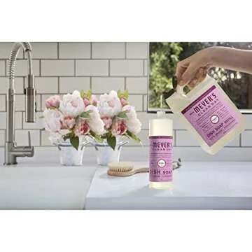 Mrs. Meyer's Peony Liquid Dish Soap Refill, Eco-friendly & Effective