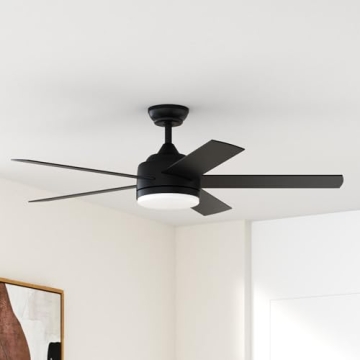 YUHAO 52 Inch Ceiling Fan with Remote and Dimmable LED