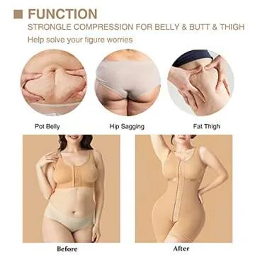 Lover-Beauty Full Body Faja Shaper Columbia Post Surgical Shapewear Fajas Beige XXL