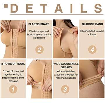 Lover-Beauty Full Body Faja Shaper Columbia Post Surgical Shapewear Fajas Beige XXL