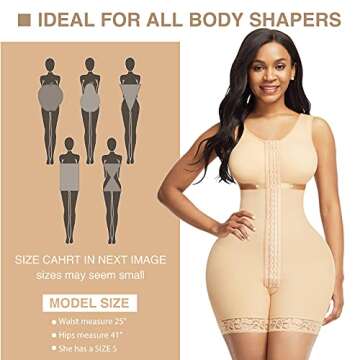 Lover-Beauty Full Body Faja Shaper Columbia Post Surgical Shapewear Fajas Beige XXL