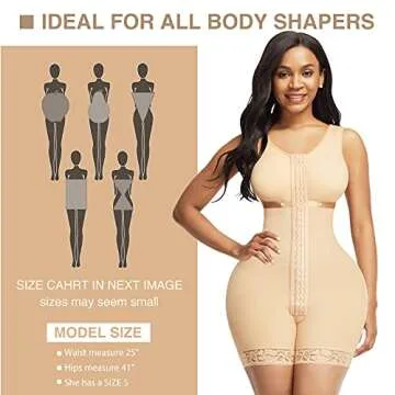 Lover-Beauty Full Body Faja Shaper Columbia Post Surgical Shapewear Fajas Beige XXL