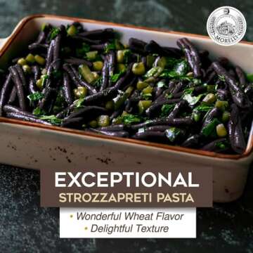 Morelli Strozzapreti Pasta al Nero di Seppia - Black Squid Ink Pasta Imported from Italy 500g