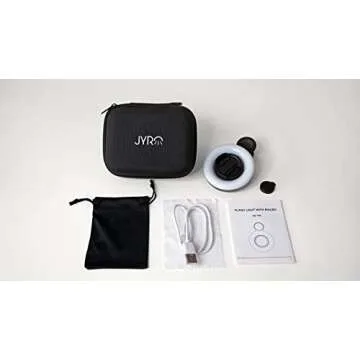 Macro Lens for iPhone/Android Smartphone, 15x Zoom with Integrated LED Ring Light - Adjustable Effect for Phone Photography Clip on Zoom Lens and Portable Charging,(Black)