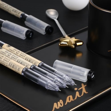 Chinco 12 Extra Fine Black Gel Ink Pens for Writers and Students