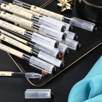 Chinco 12 Extra Fine Black Gel Ink Pens for Writers and Students