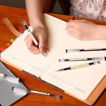 Chinco 12 Extra Fine Black Gel Ink Pens for Writers and Students