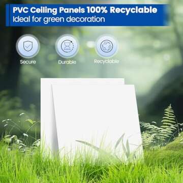 Muzata 12Pack Drop Ceiling Tiles - Easy Installation & Durable