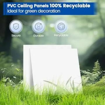 Muzata 12Pack Drop Ceiling Tiles - Easy Installation & Durable