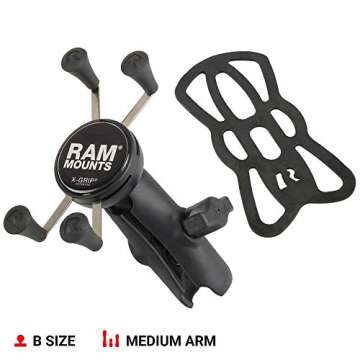 RAM Mounts RAP-HOL-UN7B-201U X-Grip Phone Holder with Composite Double Socket Arm(Medium) Compatible...