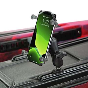RAM Mounts RAP-HOL-UN7B-201U X-Grip Phone Holder with Composite Double Socket Arm(Medium) Compatible with RAM B Size 1" Ball Components