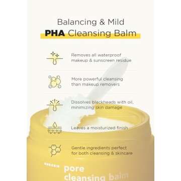 Hanskin PHA Pore Cleansing Balm, Gentle Blackhead Cleanser and Makeup Remover for Sensitive Skin [PHA/2.82 oz]