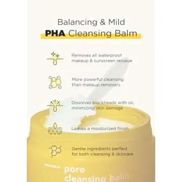 Hanskin PHA Pore Cleansing Balm, Gentle Blackhead Cleanser and Makeup Remover for Sensitive Skin [PHA/2.82 oz]