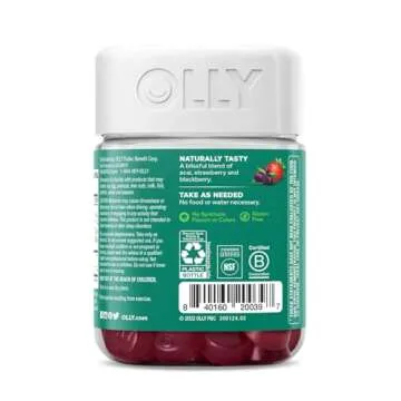 OLLY Muscle Recovery Sleep Gummies, Sleep and Sore Muscle Support, 3mg Melatonin, Tart Cherry, Vitamin D, Berry Flavor - 40 Count